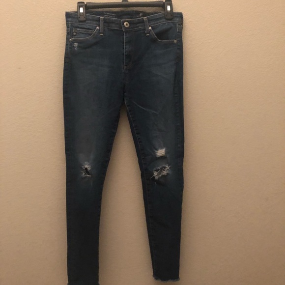 Ag Adriano Goldschmied Denim - AG Distressed Jeans Mid Rise Legging Ankle Jeans